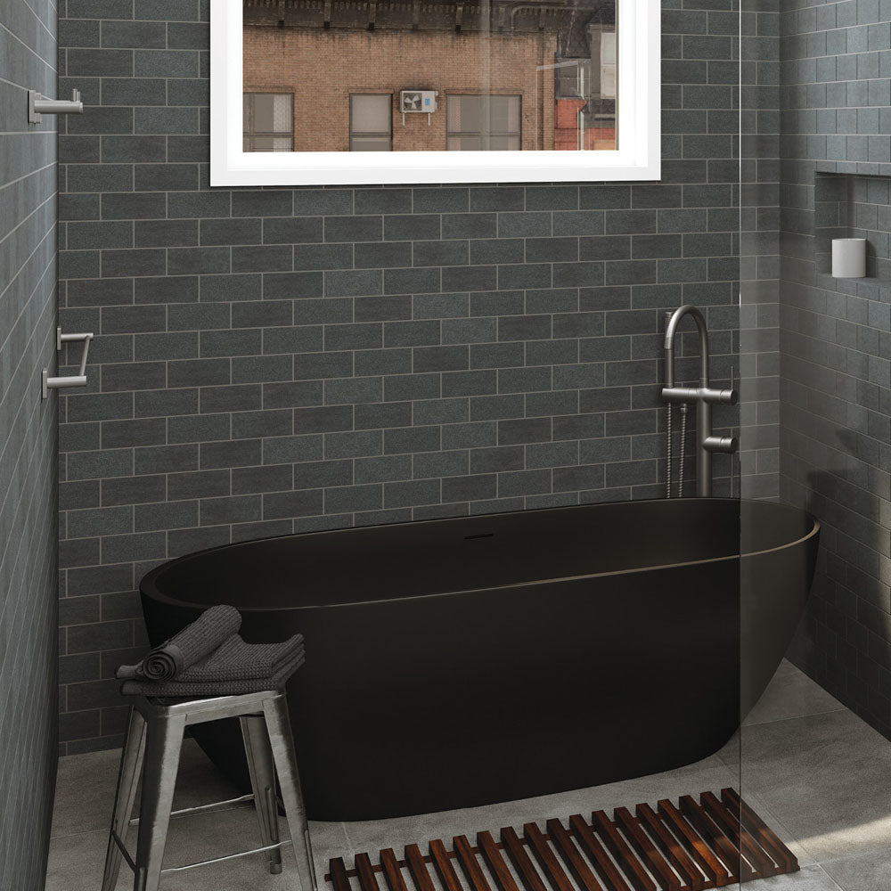 Sansa Single Towel Rail, 900mm - Gun Metal