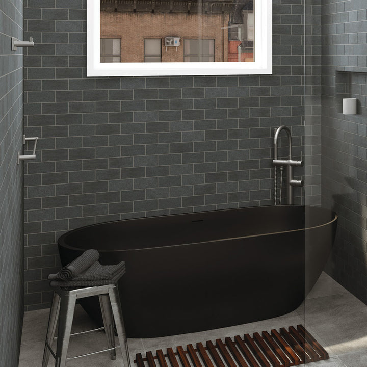 Sansa Single Towel Rail, 900mm - Gun Metal