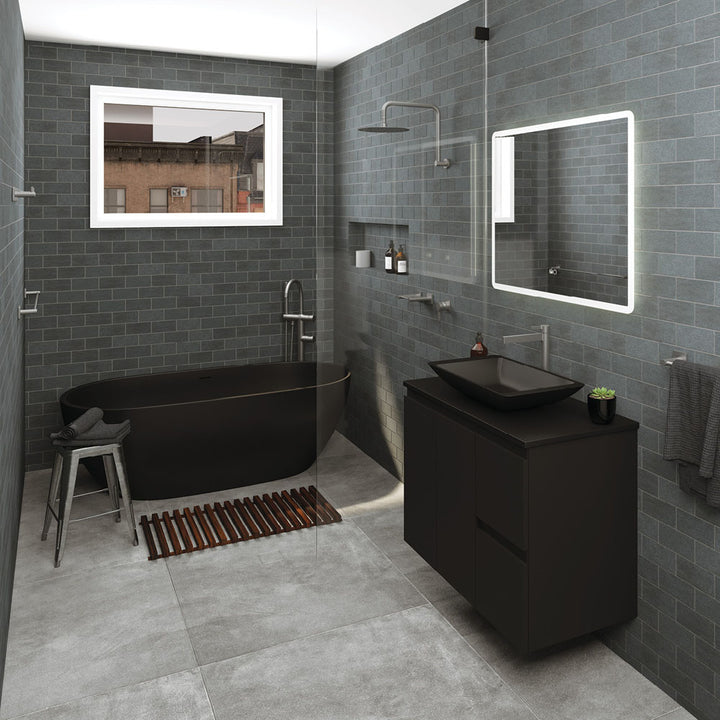 Sansa Single Towel Rail, 900mm - Gun Metal
