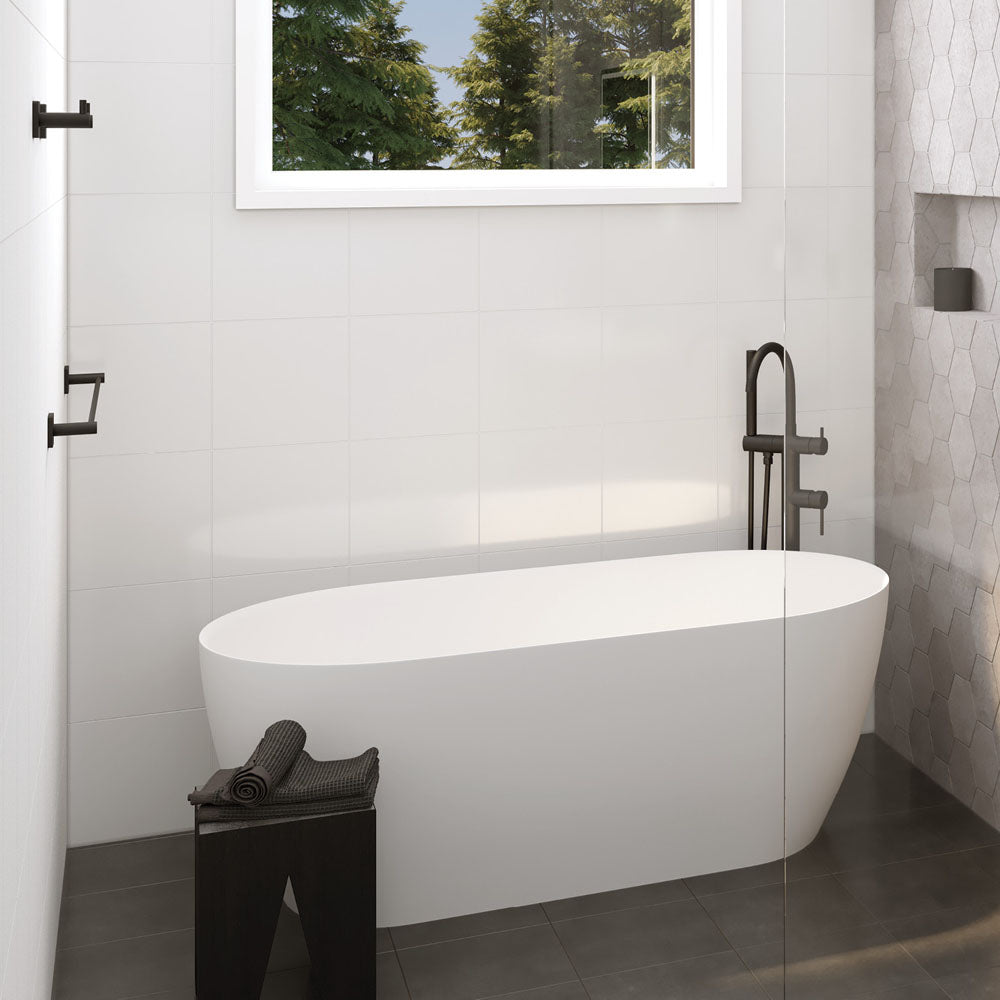 Sansa Single Towel Rail, 900mm - Matte Black