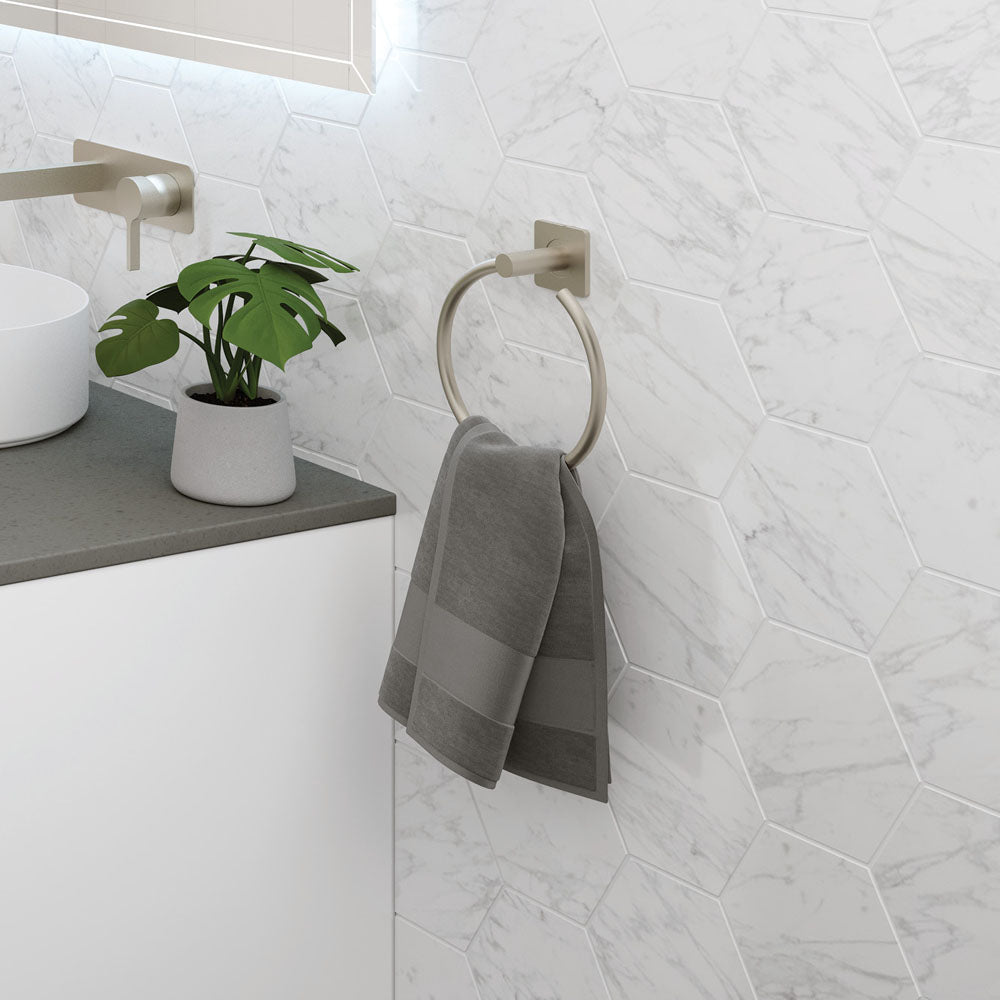 Sansa Hand Towel Ring - Brushed Nickel