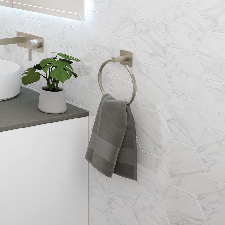 Sansa Hand Towel Ring - Brushed Nickel