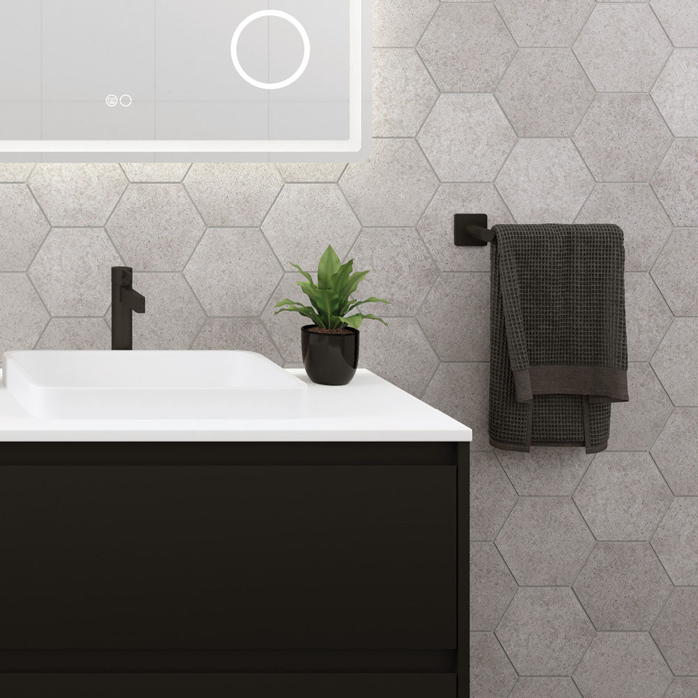 Sansa Hand Towel Rail / Toilet Roll Holder - Matte Black