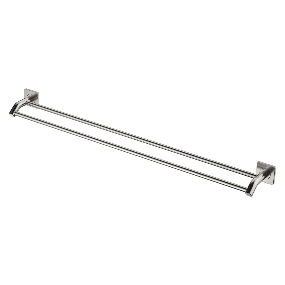 Sansa Double Towel Rail, 900mm - Brushed Nickel