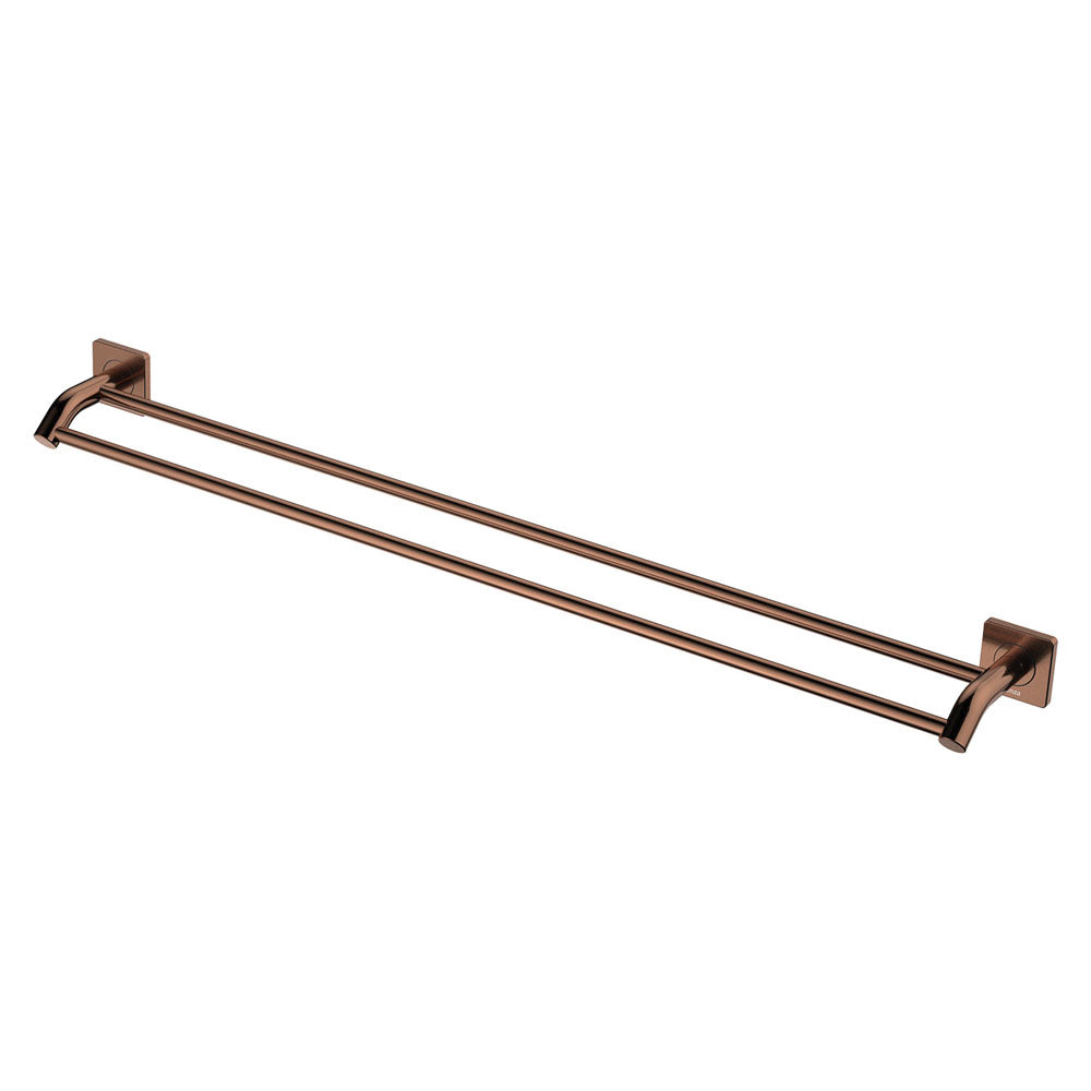 Sansa Double Towel Rail, 900mm - Brushed Copper