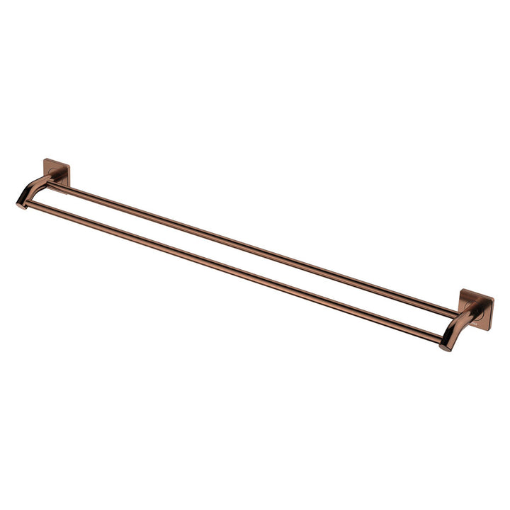 Sansa Double Towel Rail, 900mm - Brushed Copper