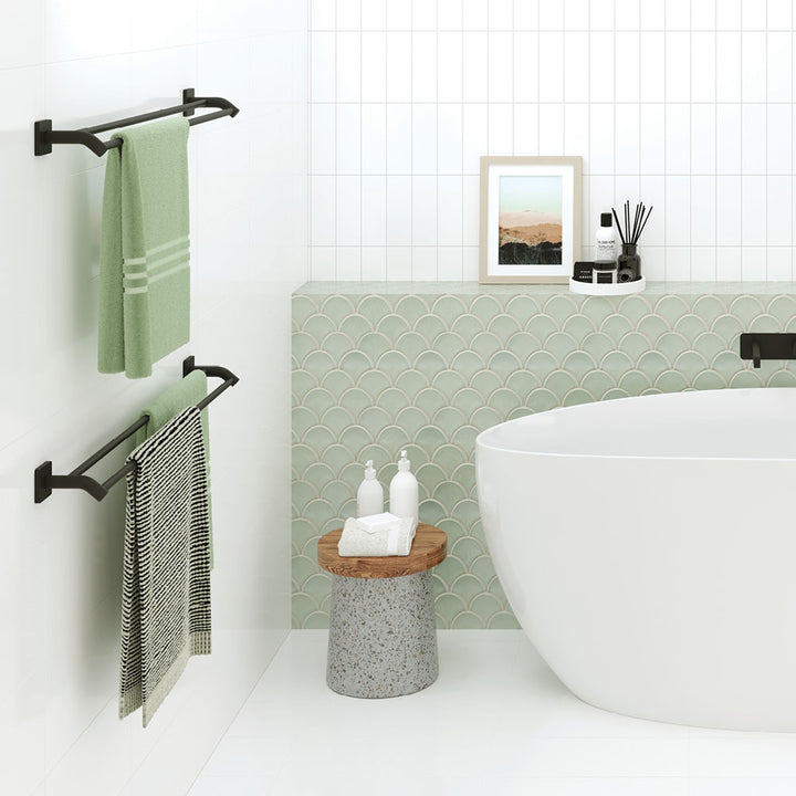 Sansa Double Towel Rail, 900mm - Matte Black