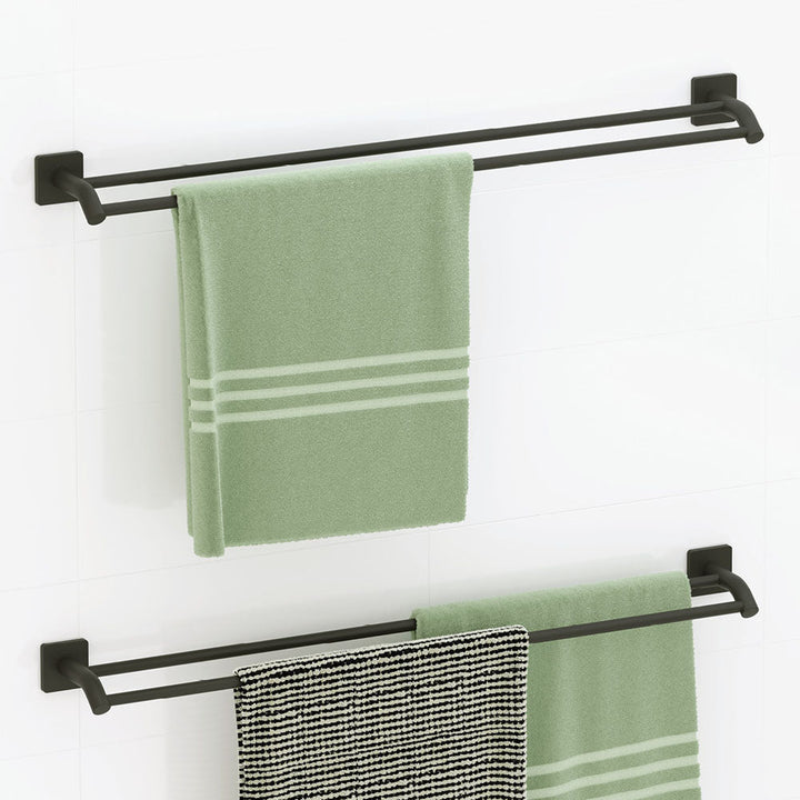 Sansa Double Towel Rail, 900mm - Matte Black