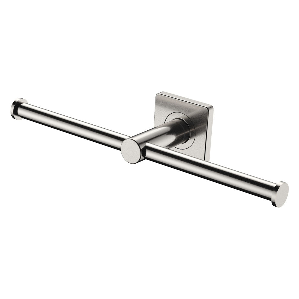 Sansa Double Toilet Roll Holder - Brushed Nickel