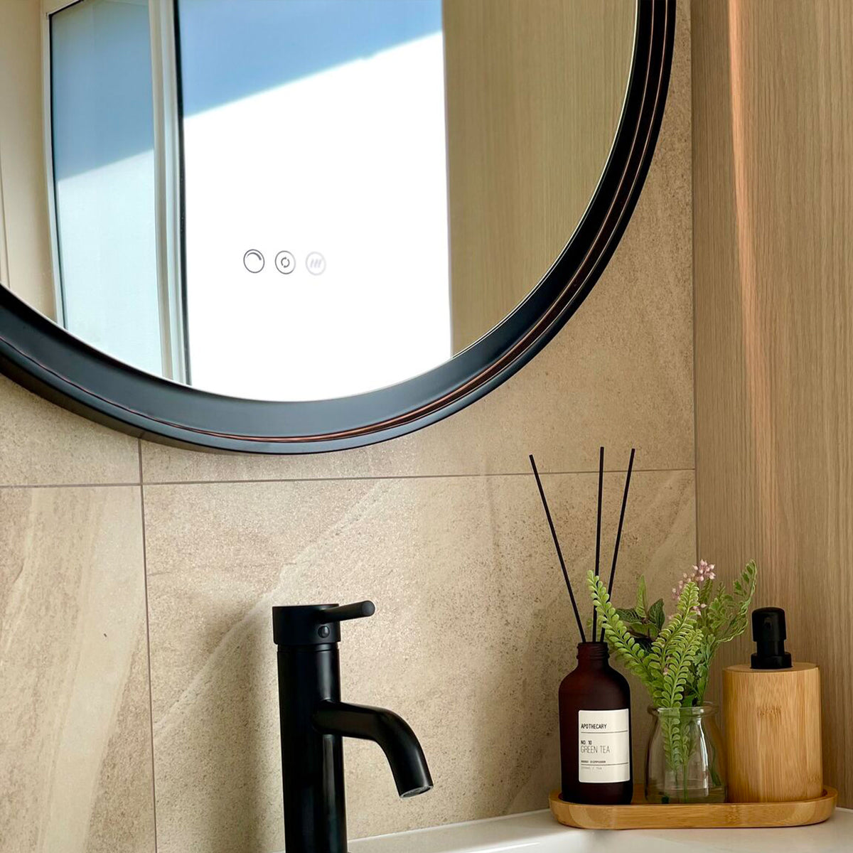 Eclipse LED Mirror Matte Black lifestyle view 3