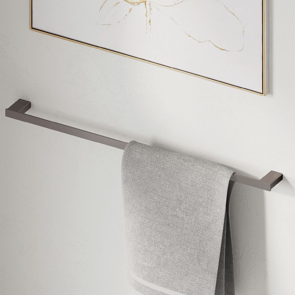 Tono Single Towel Rail, 610 mm - Gun Metal