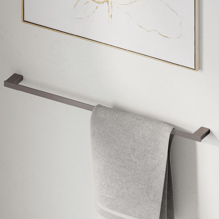 Tono Single Towel Rail, 610 mm - Gun Metal