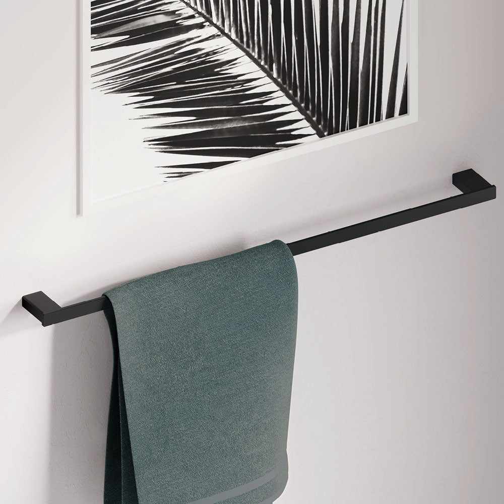 Tono Single Towel Rail, 610 mm - Matte Black