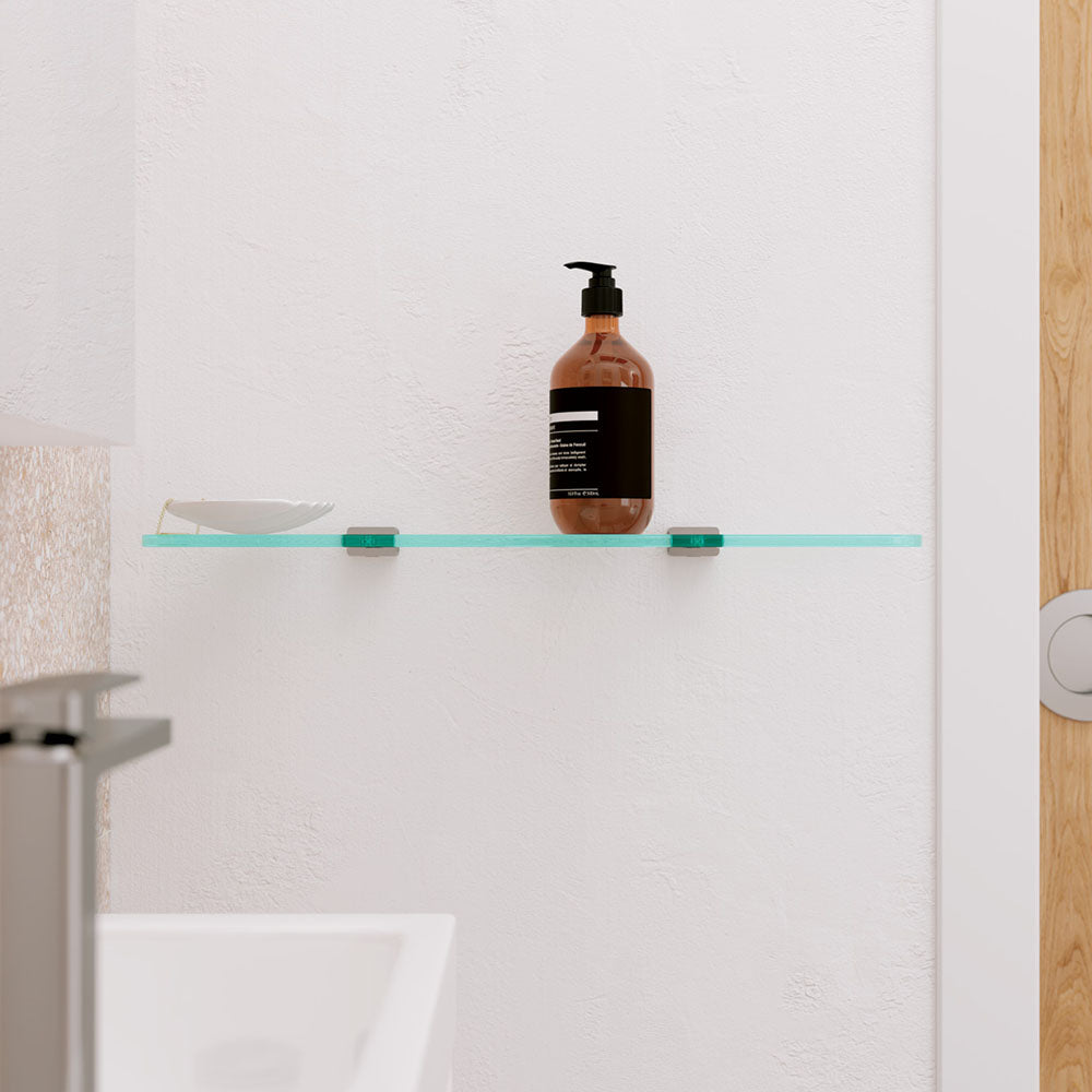 Tono Glass Shelf - Brushed Nickel
