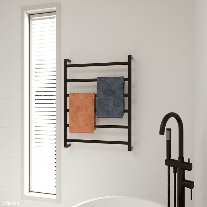 Tono Heated Towel Rail, 600 x 800mm - Matte Black