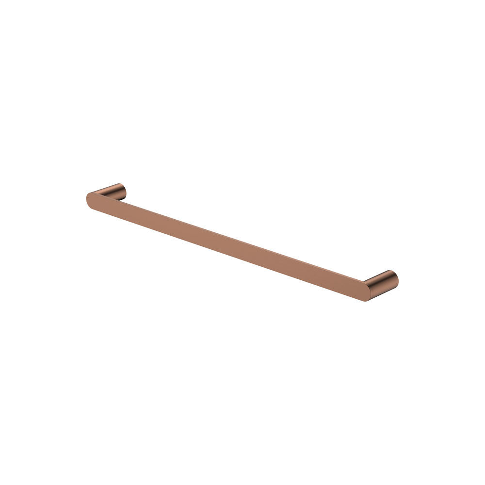 Empire Slim Single Towel Rail, 600mm - Brushed Copper