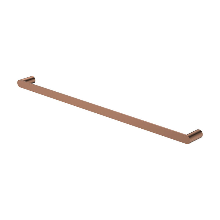Empire Slim Single Towel Rail, 800mm - Brushed Copper