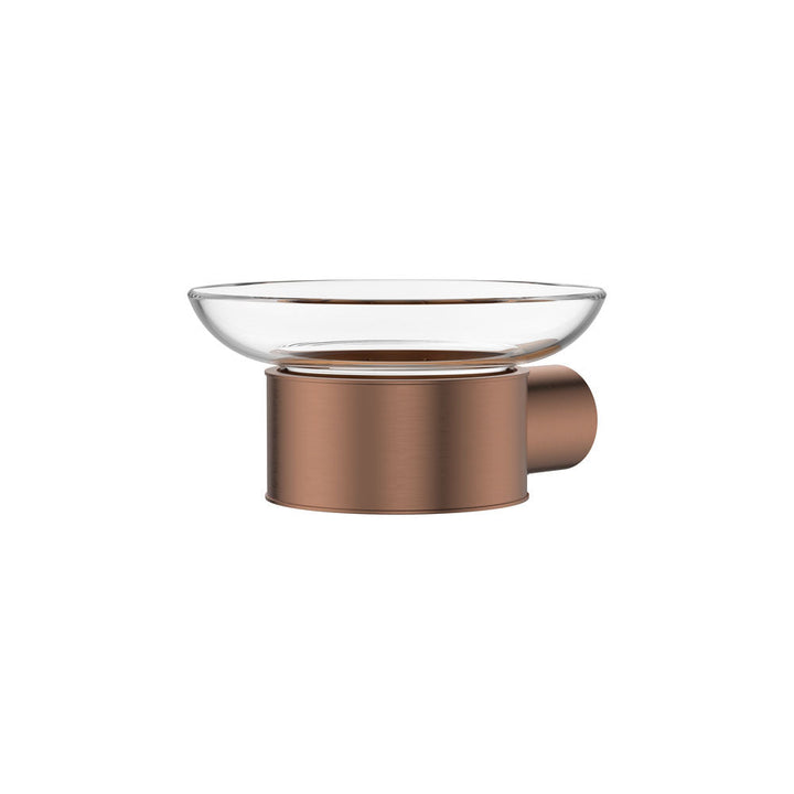 Empire Slim Glass Soap Dish - Brushed Copper