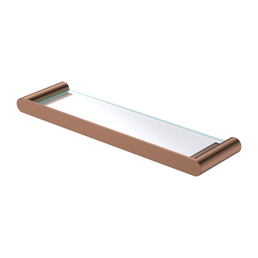 Empire Slim Glass Shelf - Brushed Copper