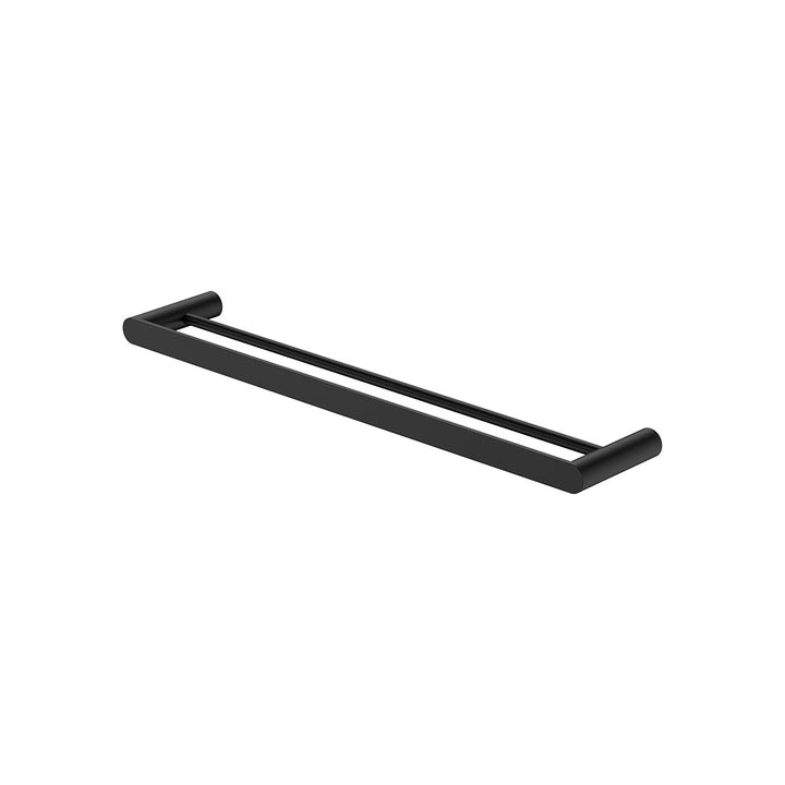 Empire Slim Double Towel Rail, 600mm - Matte Black