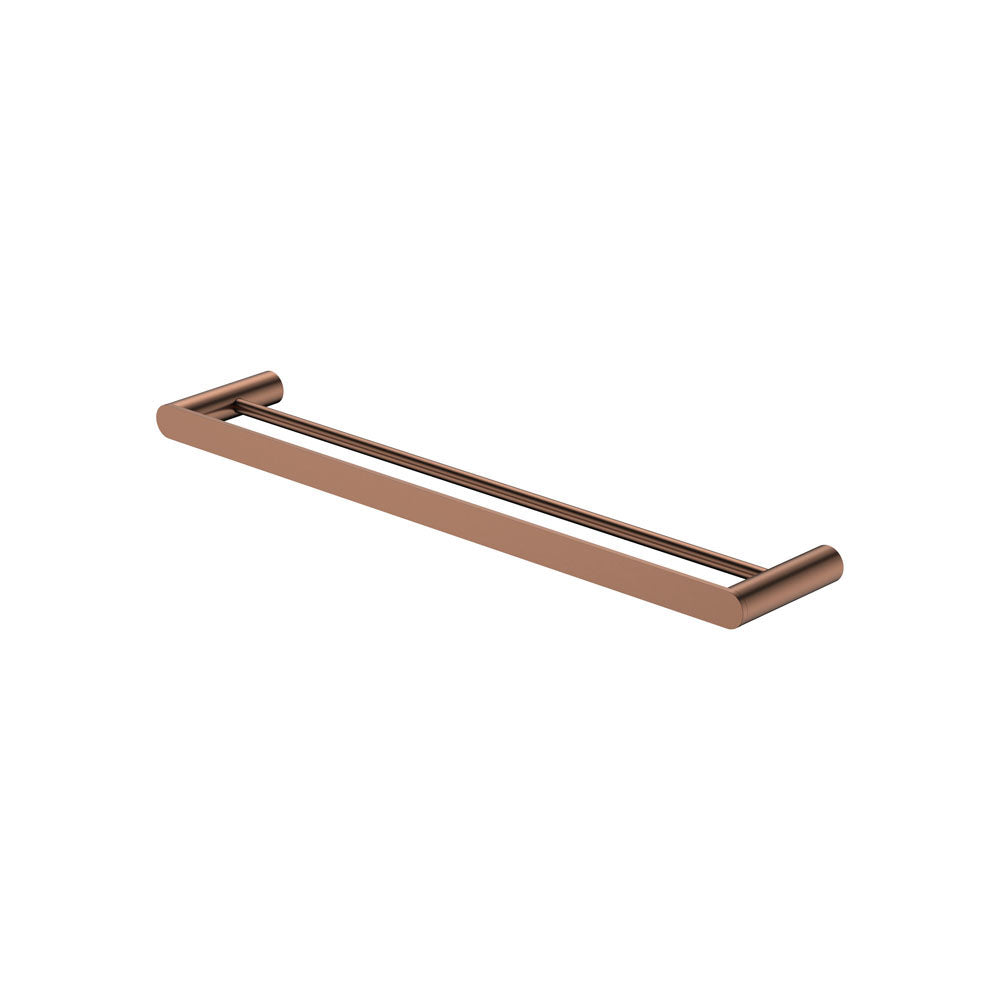 Empire Slim Double Towel Rail, 600mm - Brushed Copper