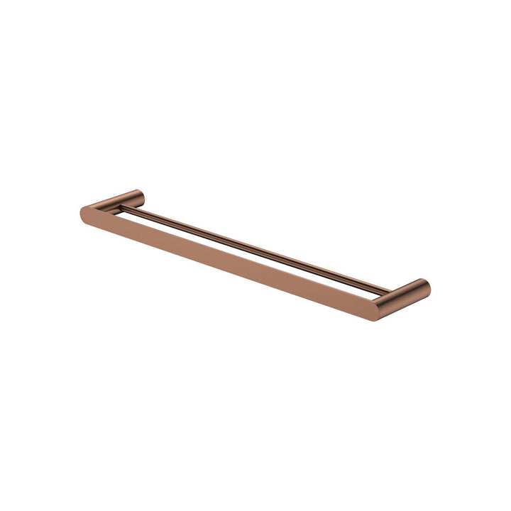 Empire Slim Double Towel Rail, 600mm - Brushed Copper
