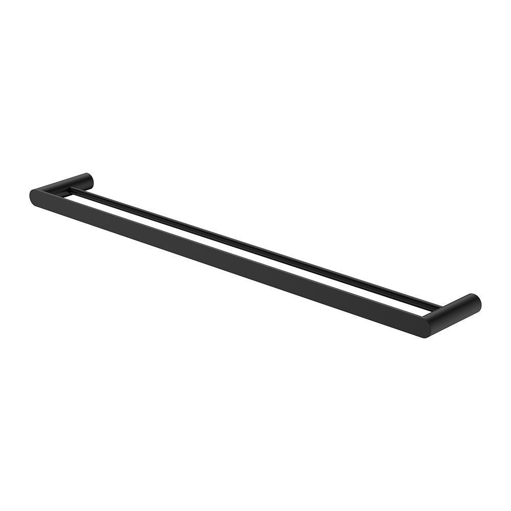 Empire Slim Double Towel Rail, 800mm - Matte Black