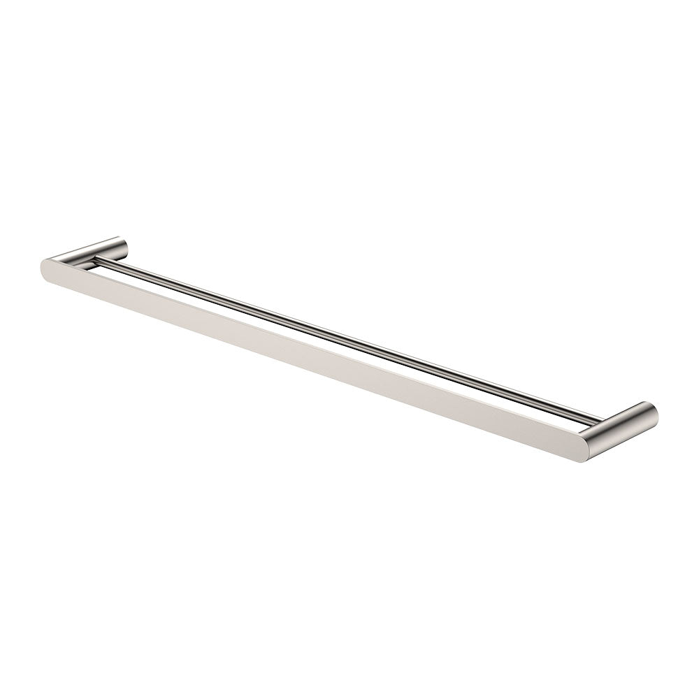 Empire Slim Double Towel Rail, 800mm - Brushed Nickel