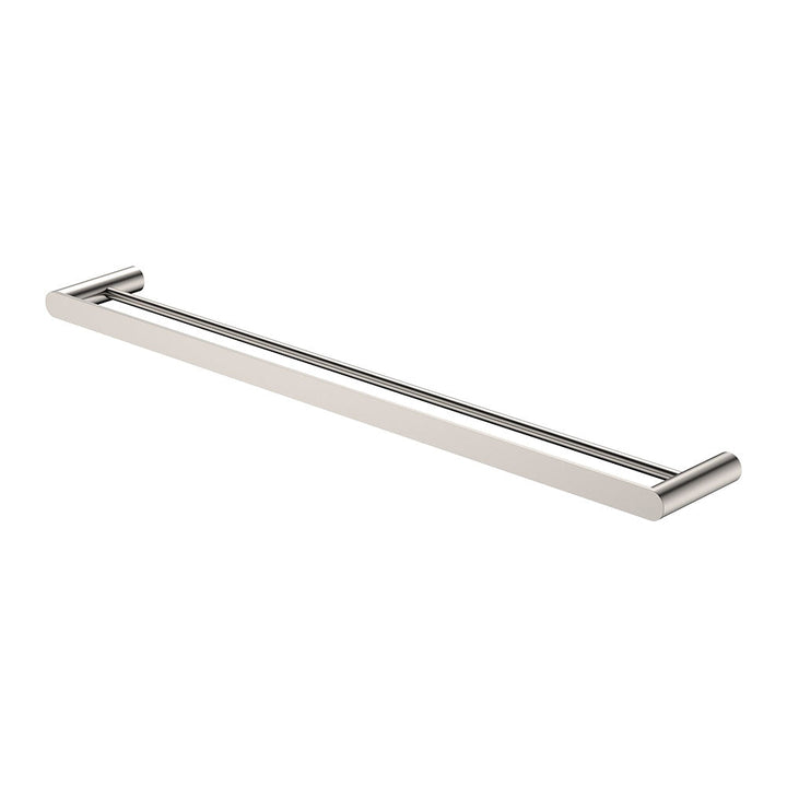 Empire Slim Double Towel Rail, 800mm - Brushed Nickel