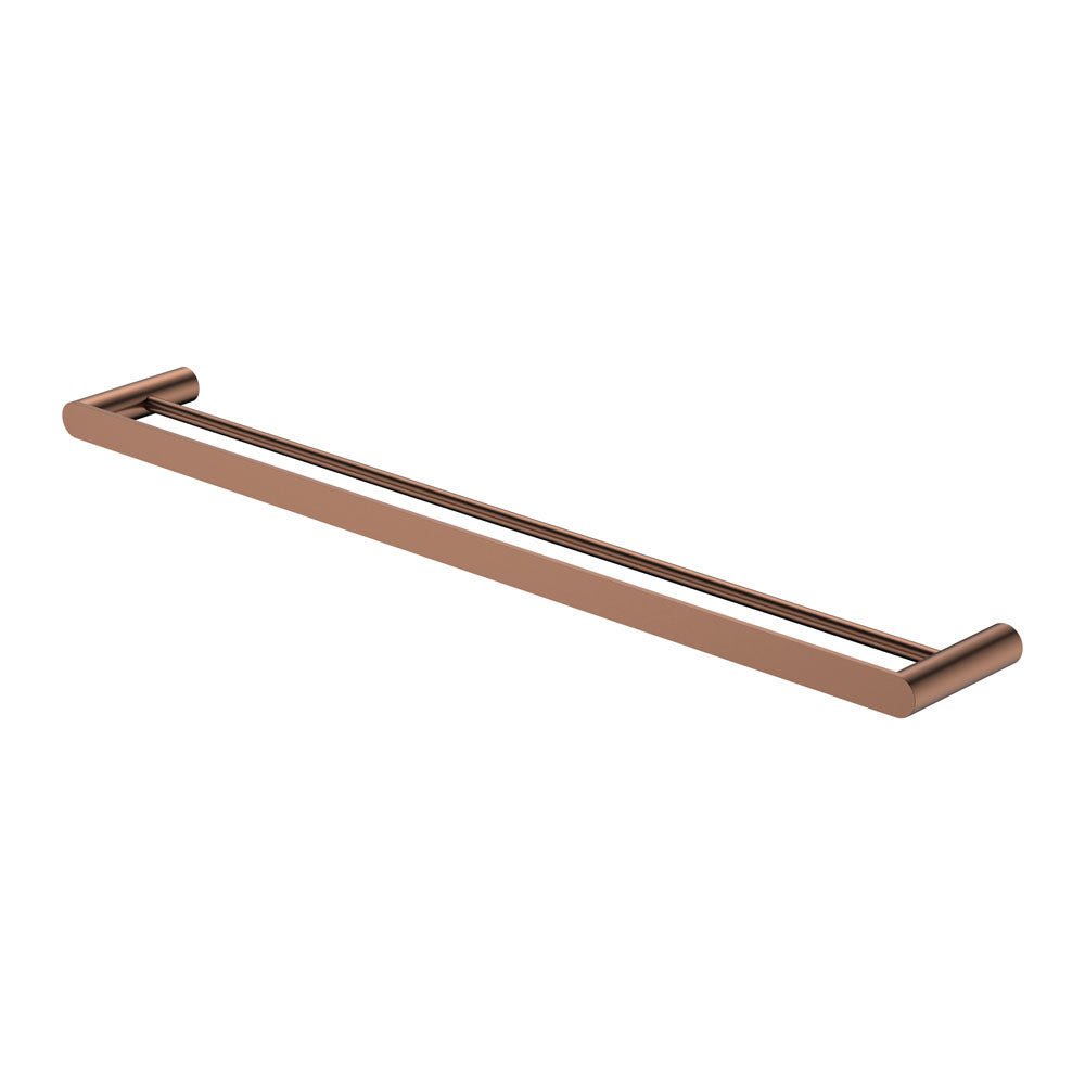 Empire Slim Double Towel Rail, 800mm - Brushed Copper