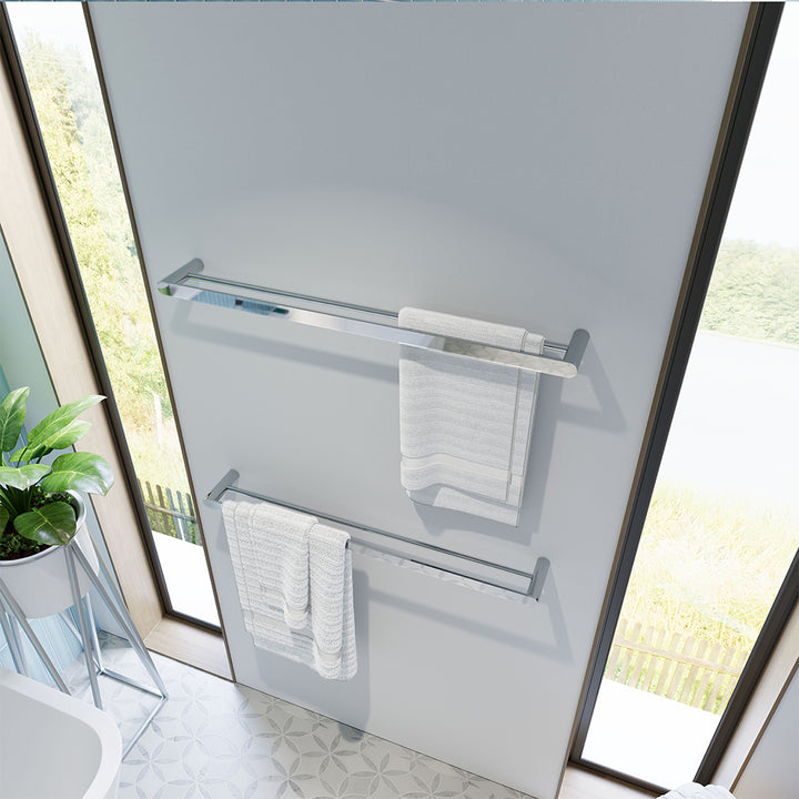 Empire Slim Double Towel Rail, 800mm - Chrome