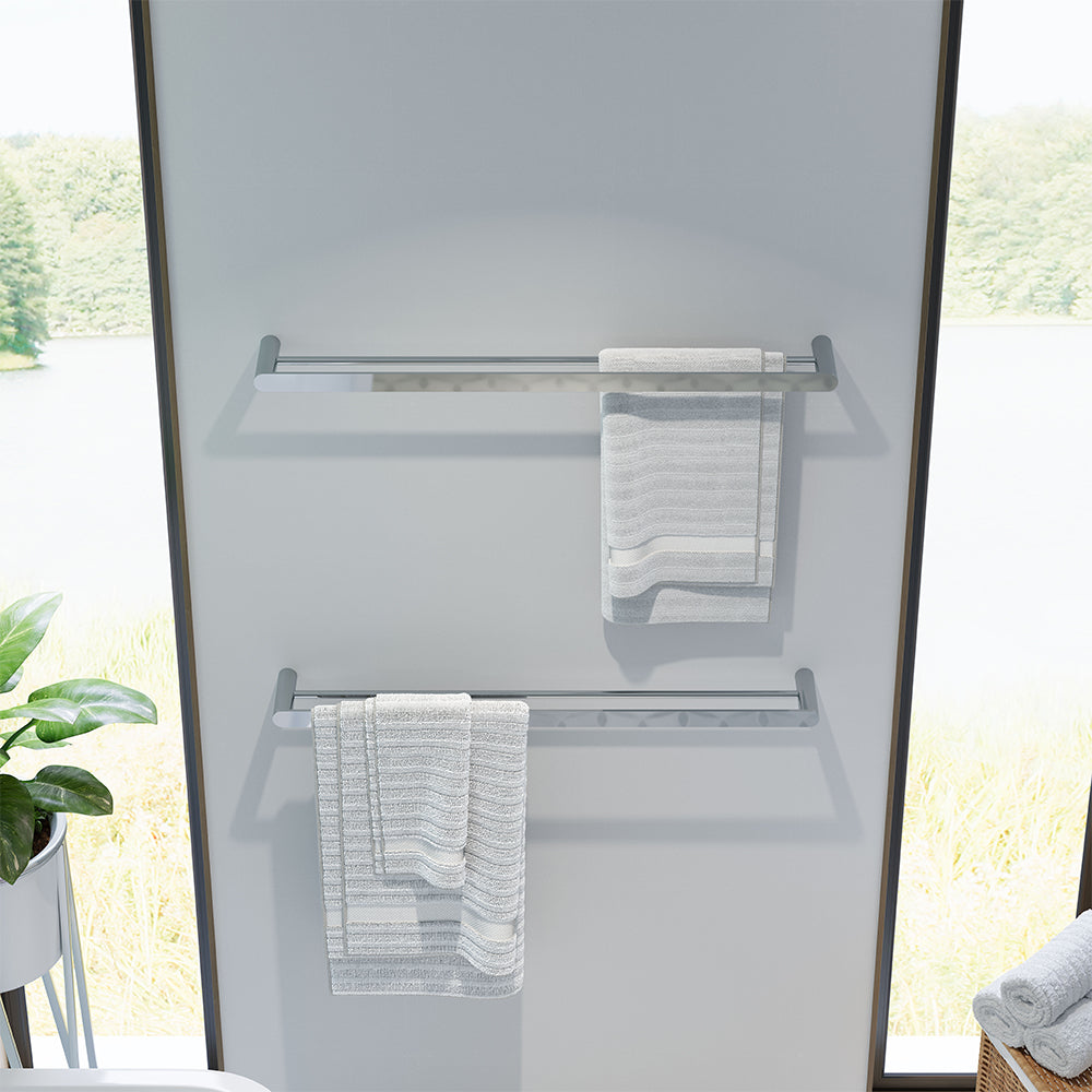 Empire Slim Double Towel Rail, 800mm - Chrome