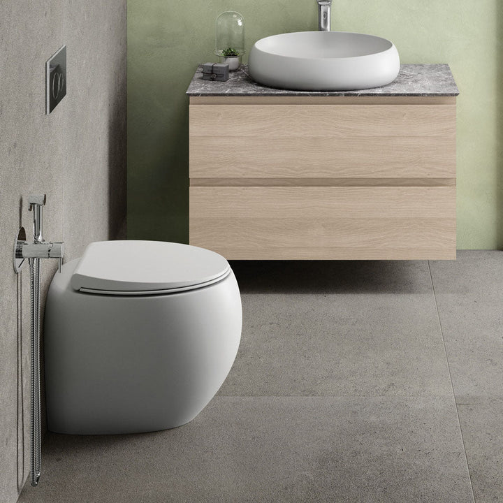 RAK Cloud Wall-Faced Toilet Suite, Matte White - lifestyle