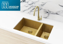 Load image into Gallery viewer, Lavello Kitchen Sink - One and Half Bowl 670 x 440 - PVD Brushed Bronze Gold Meir
