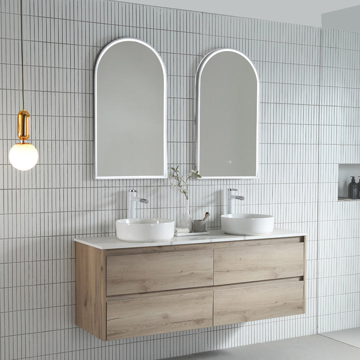 Arch LED Mirror Brits Nickel lifestyle view
