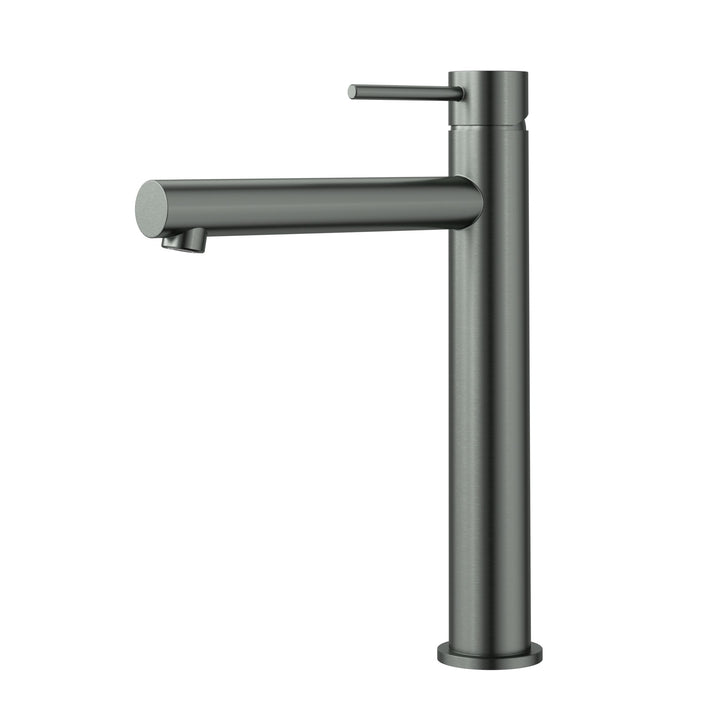 Otus Slimline Basin Mixer High Rise Straight Spout - Gun Metal
