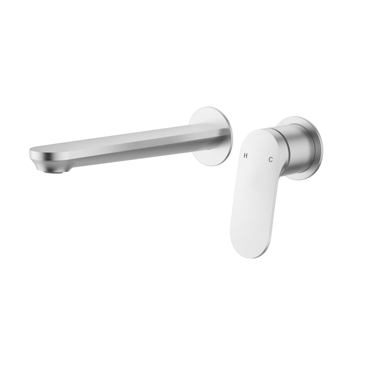 Sulu II Wall Basin Mixer Trim Kit with Separate Cover Plate - Brushed Nickel