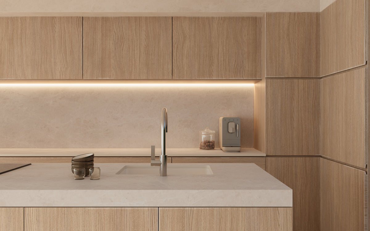 Dekton Akara in a kitchen, close-up