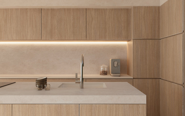 Dekton Akara in a kitchen, close-up