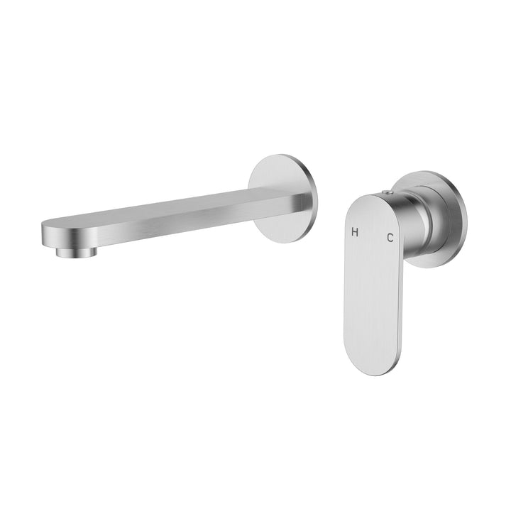 Sora SS Wall Basin Mixer Trim Kit With Separate Back Plate - Stainless Steel