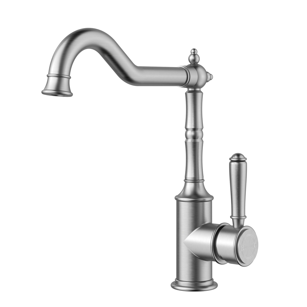 Clasico Sink Mixer Hook Spout - Brushed Nickel