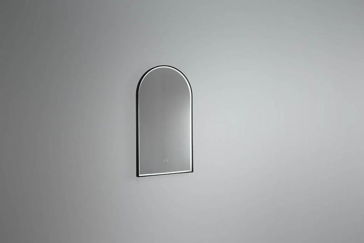 Arch LED Mirror with Demister and Portable Magnifier Manhattan Black lifestyle view