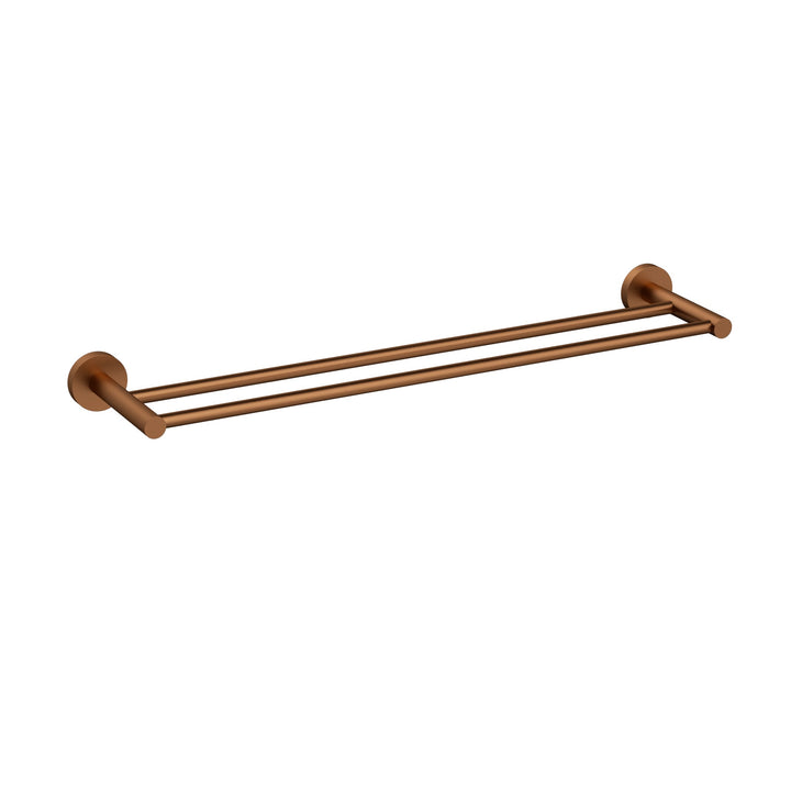 Otus Slimline Towel Rail Double 600mm - Brushed Copper