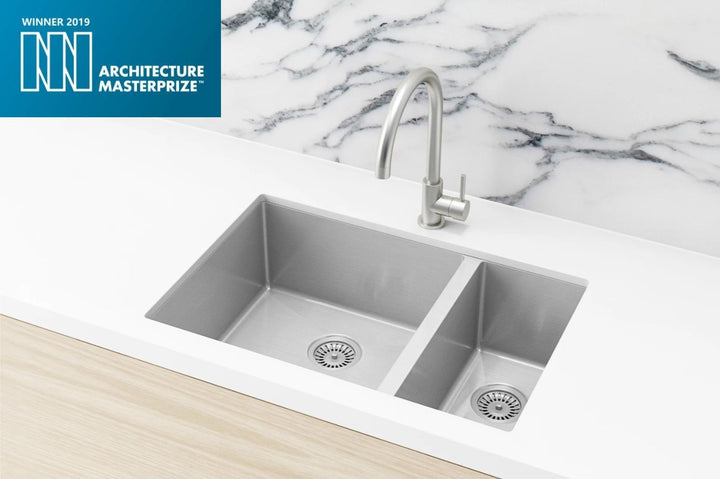 Lavello Kitchen Sink - One &amp; Half Bowl 670 x 440 - PVD Brushed Nickel