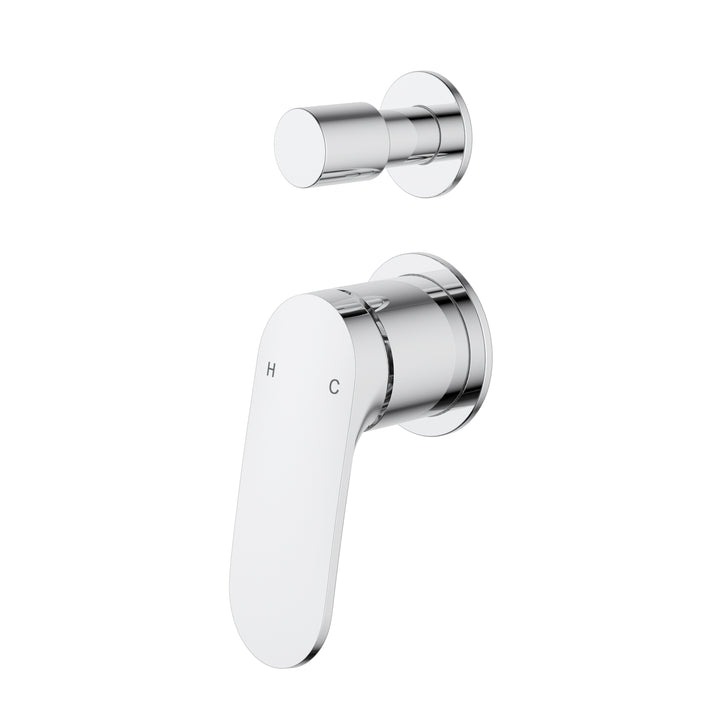 Sulu II Wall Diverter Mixer Trim Kit with Separate Cover Plate - Chrome