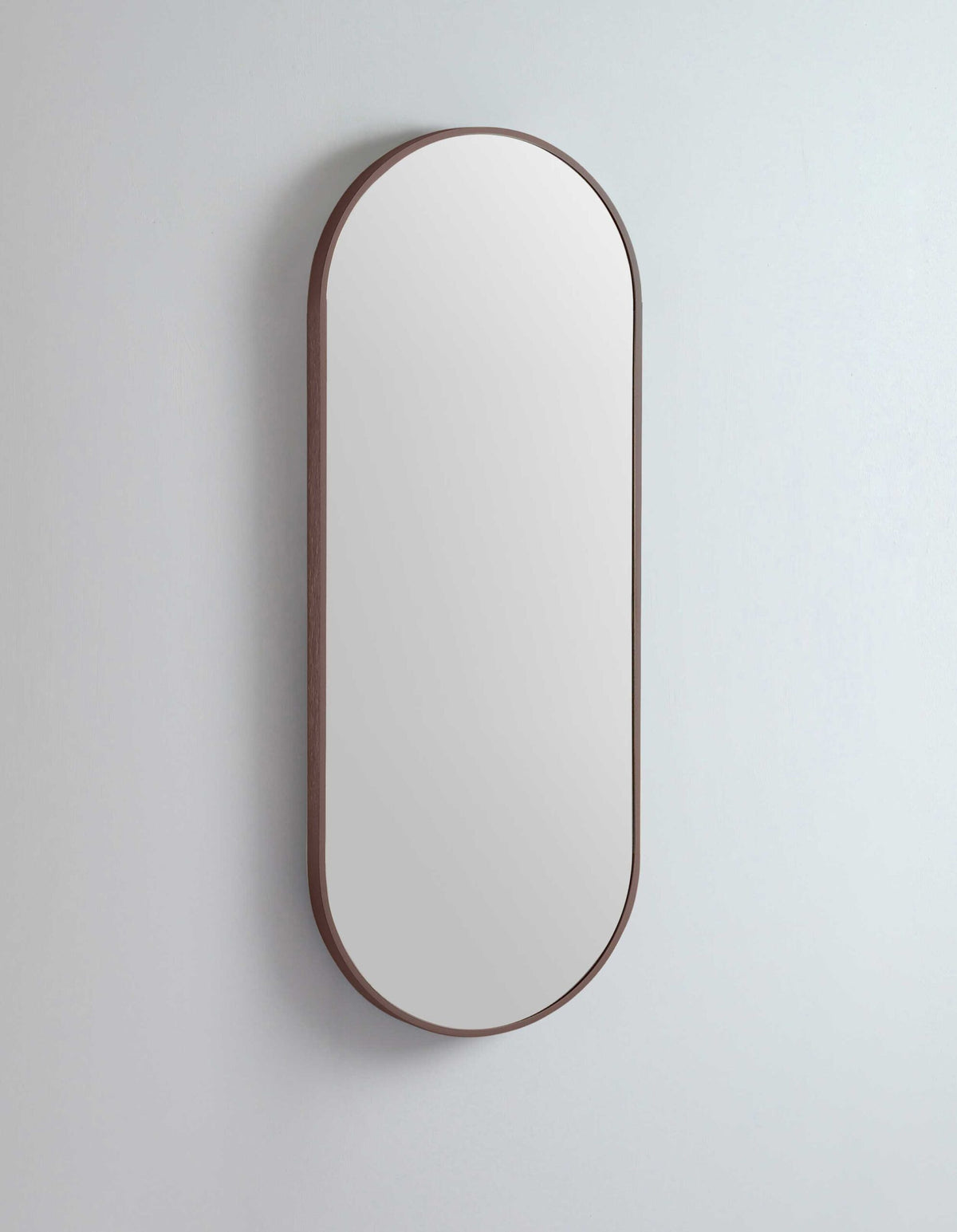 Modern Oblong Mirror with Portable Magnifier Cuban Bronze