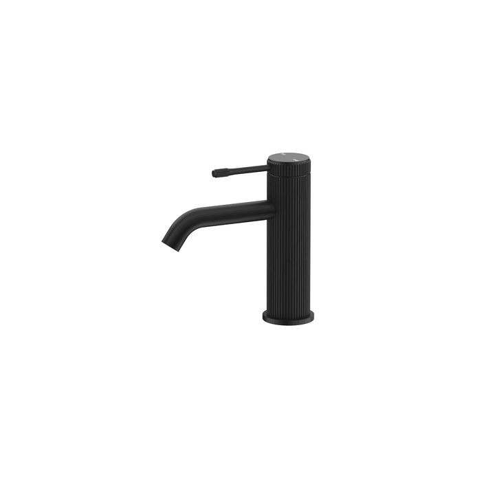 Mica Fluted Basin Mixer - Black