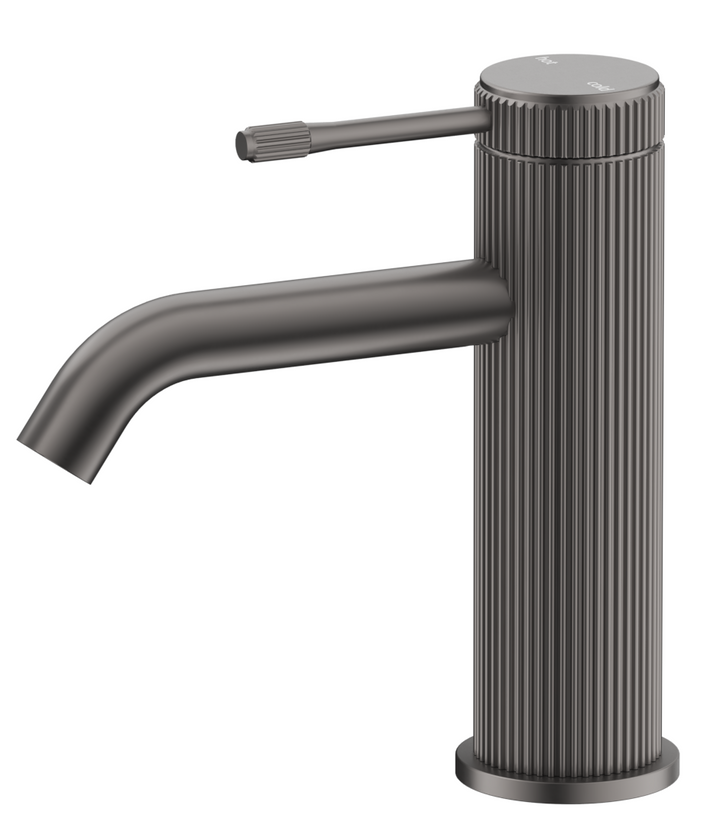 Mica Fluted Basin Mixer - Brushed Gunmetal