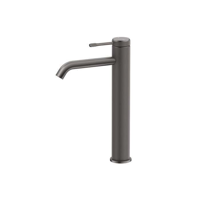 Mica Fluted Tall Basin Mixer - Gunmetal
