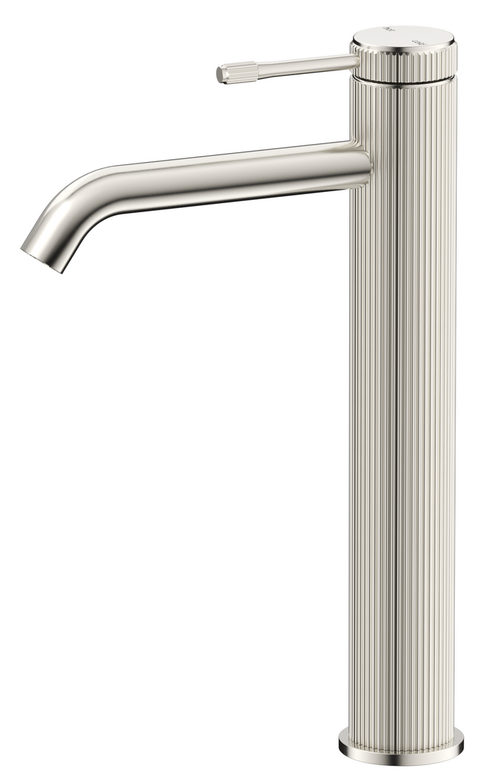 Mica Fluted Tall Basin Mixer - Brushed Nickel